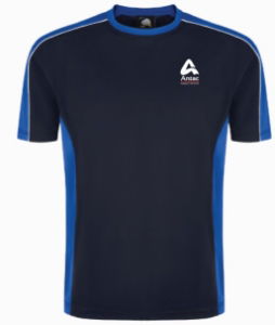 Avocet Two -Tone Polyester T-Shirt Navy Royal LHB EMB